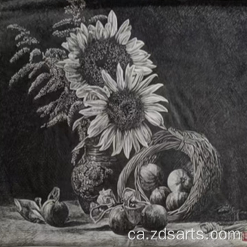 Pintura de ploma Creació d&#39;art de gira -sol